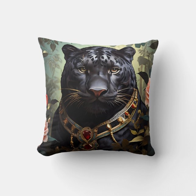 Embrace Elegance with Our Black Panther  Cushion (Front)