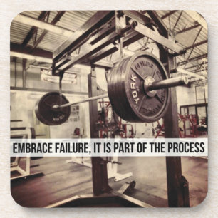 EMBRACE FAILURE. Bodybuilding Workout Motivational Coaster