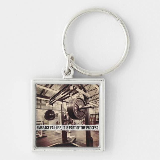 EMBRACE FAILURE. Bodybuilding Workout Motivational Key Ring (Front)