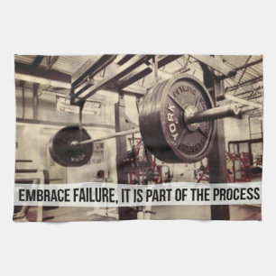 EMBRACE FAILURE. Bodybuilding Workout Motivational Tea Towel