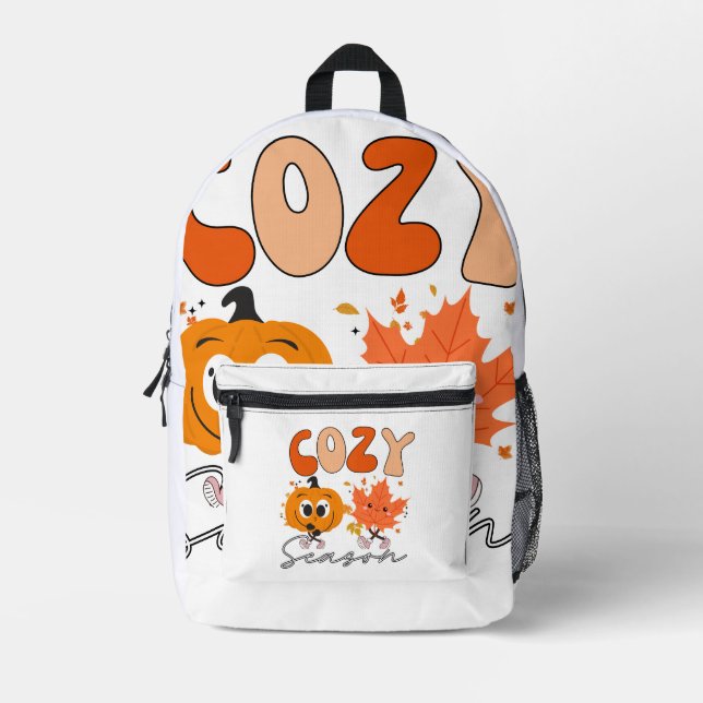 Embrace Fall Leaves: Cosy Tee Printed Backpack (Front)