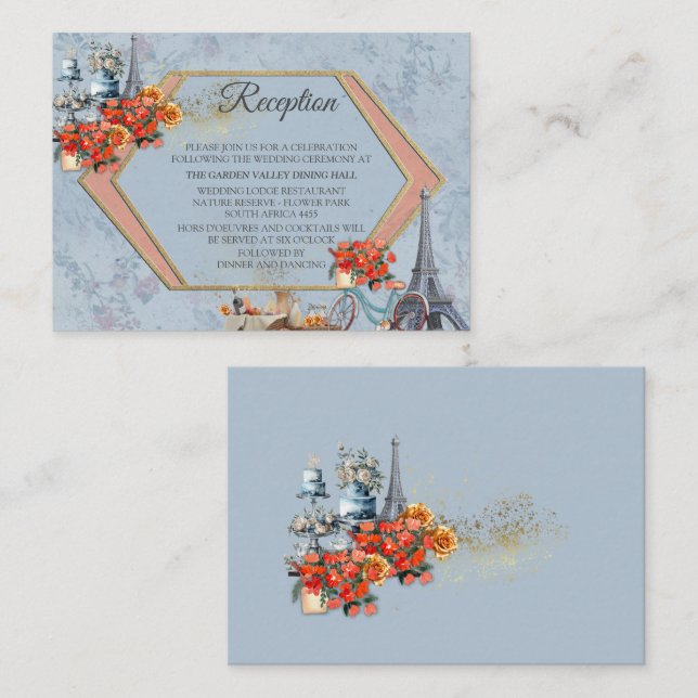 Embrace French country living in Pale Blue Enclosure Card (Front/Back)