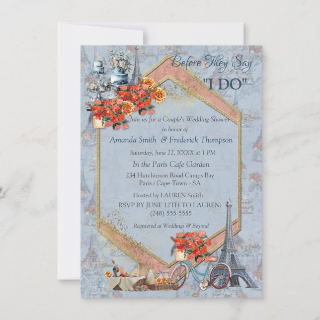 Embrace French country living in Pale Blue Invitation (Front)