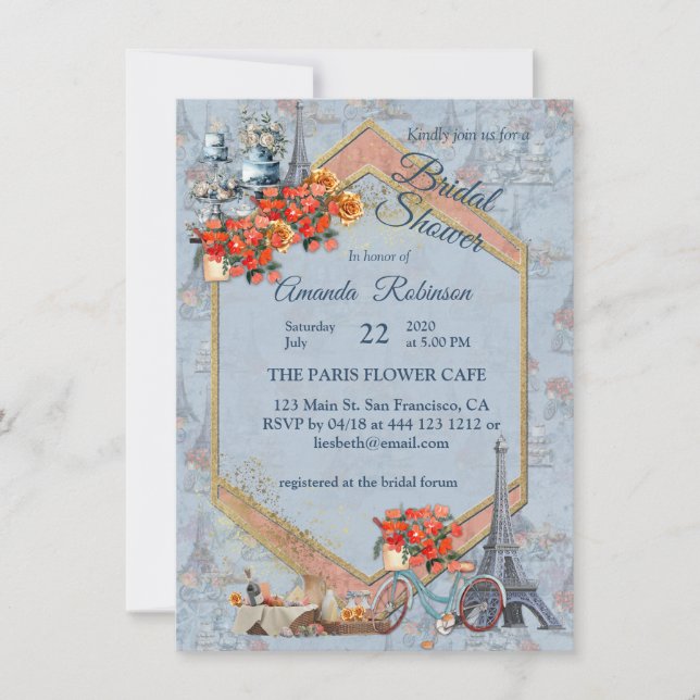 Embrace French country living in Pale Blue Invitation (Front)