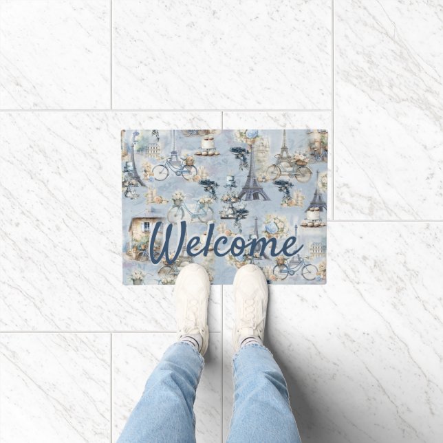 Embrace French country living in Refined Pale Blue Doormat (Indoor)