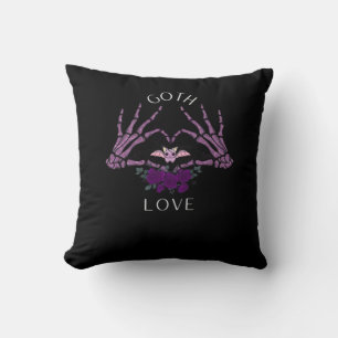 Embrace Goth Skeleton Heart Artistic Style Cushion