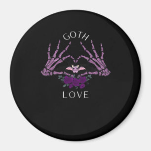 Embrace Goth Skeleton Heart Magnet