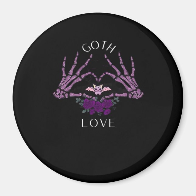 Embrace Goth Skeleton Heart Magnet (Front)
