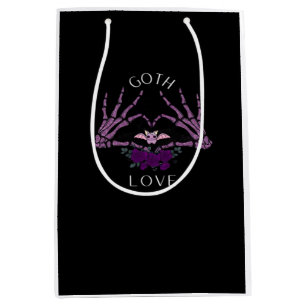 Embrace Goth Skeleton Heart Medium Gift Bag