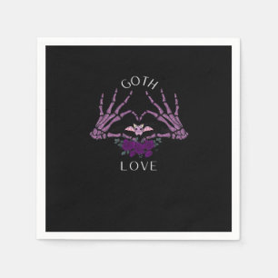 Embrace Goth Skeleton Heart Napkin