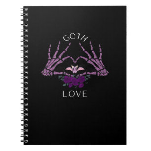 Embrace Goth Skeleton Heart Notebook