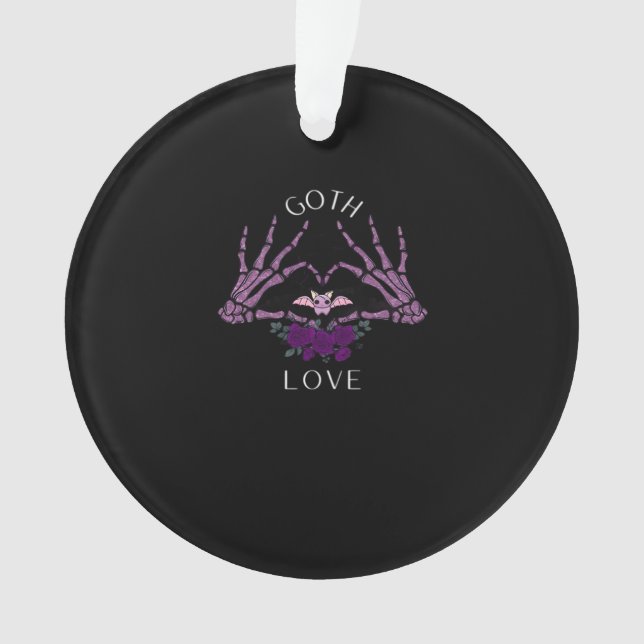 Embrace Goth Skeleton Heart Ornament (Front)