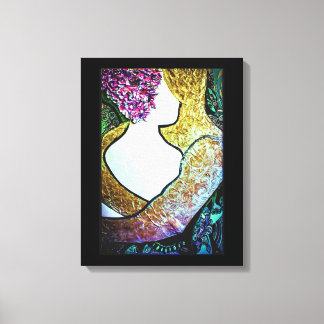 Embrace Interracial couple hugging artwork Canvas Print