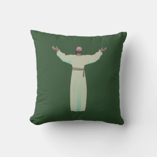 Embrace Jesus- Throw Pillow in Hunter Green
