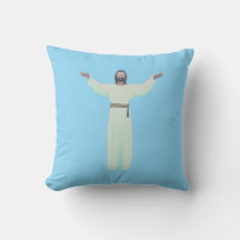 Embrace Jesus - Throw Pillow in Light Blue
