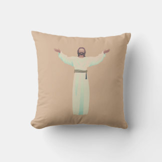 Embrace Jesus- throw pillow in Tan, Christian Gift