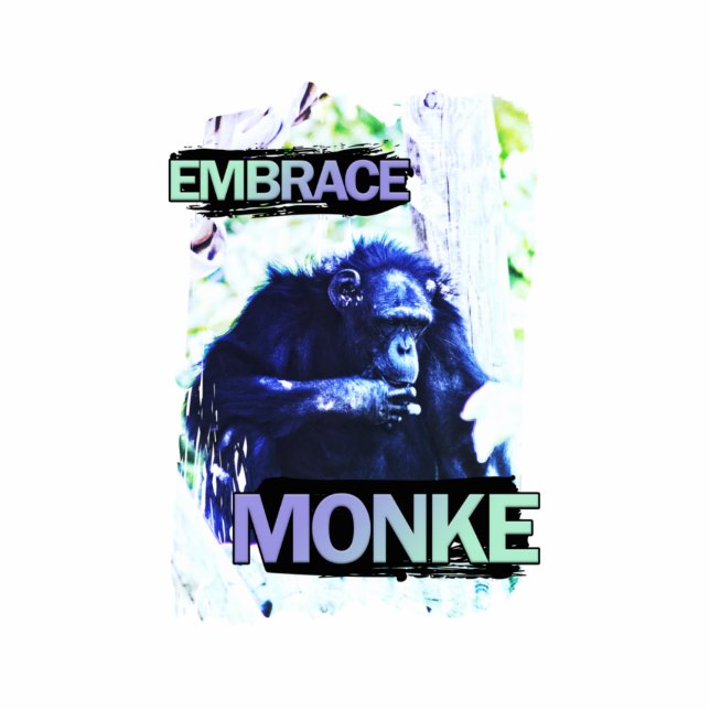 Embrace Monke Standing Photo Sculpture (Front)