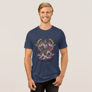 Embrace Mythical Power – Retro Zeus Tri-Blend Shirt