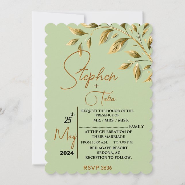 Embrace Natural Elegance  Invitation (Front)