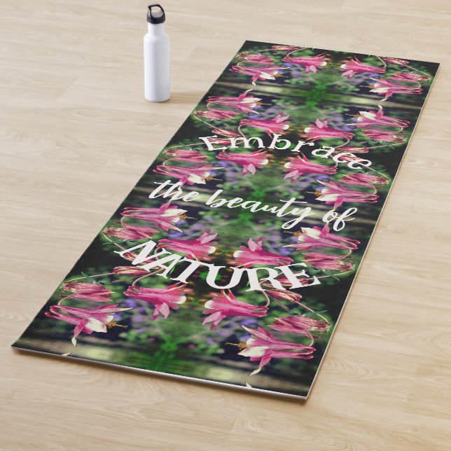 Embrace Nature Columbine Flowers Inspirational Yoga Mat (In Situ)