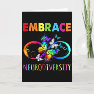 Embrace Neurodiverity Rainbow Infinity Butterfly A Card