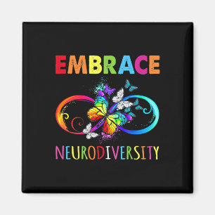 Embrace Neurodiverity Rainbow Infinity Butterfly A Magnet