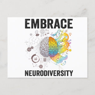 Embrace Neurodiversity Adhd Awareness Giftneurodiv Postcard