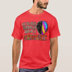 Embrace Neurodiversity ADHD Awareness Orange Ribbo T-Shirt