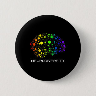 Embrace Neurodiversity Autism Adhd Asd Brain Srews 6 Cm Round Badge