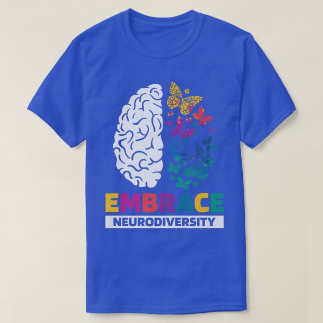 Embrace Neurodiversity Autism ADHD ASD Rainbow Bra T-Shirt (Design Front)