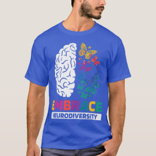 Embrace Neurodiversity Autism ADHD ASD Rainbow Bra T-Shirt