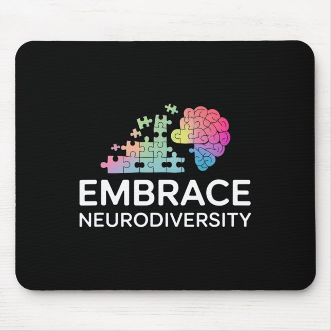 Embrace Neurodiversity Autism Adhd Inclusion Menta Mouse Mat (Front)