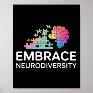Embrace Neurodiversity Autism Adhd Inclusion Menta Poster