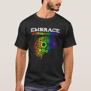 Embrace Neurodiversity Autism ADHD Rainbow Brain S T-Shirt