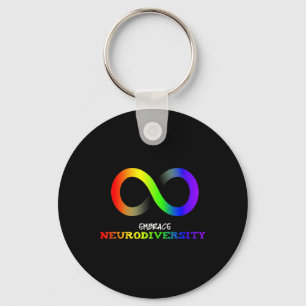 Embrace Neurodiversity Autism Asd Adhd Rainbow Inf Key Ring
