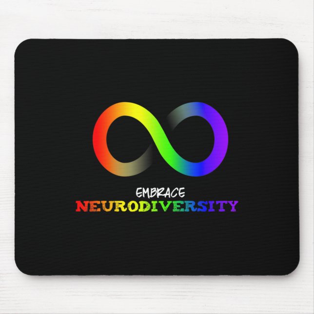 Embrace Neurodiversity Autism Asd Adhd Rainbow Inf Mouse Mat (Front)
