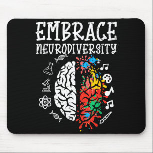 Embrace Neurodiversity Autism Awareness ASD Men Mouse Mat