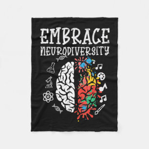 Embrace Neurodiversity Autism Awareness ASD Men Wo Fleece Blanket
