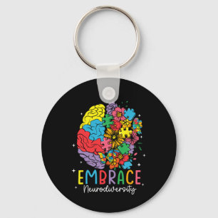 Embrace Neurodiversity Autism Awareness Asd Men Wo Key Ring