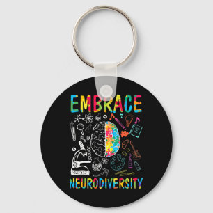 Embrace Neurodiversity Autism Awareness Asd Men Wo Key Ring