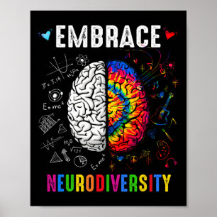 Embrace Neurodiversity Autism Awareness Asd Men Wo Poster