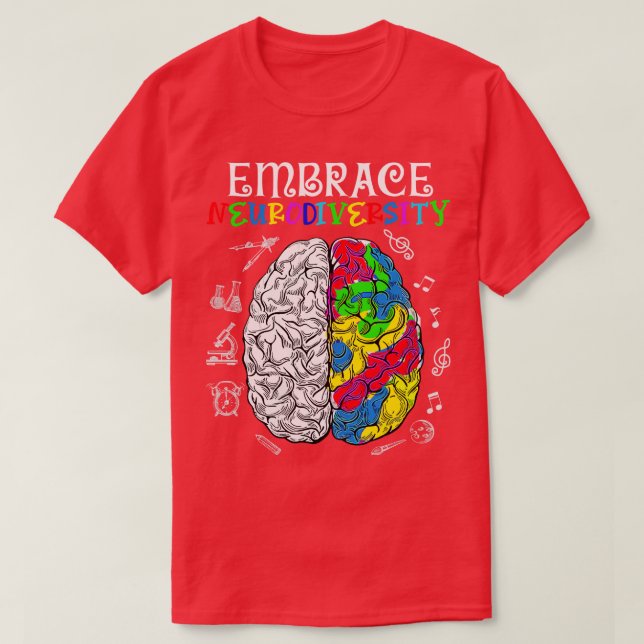 Embrace Neurodiversity Autism Awareness ASD Men Wo T-Shirt (Design Front)