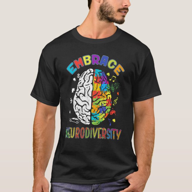 Embrace Neurodiversity Autism Awareness ASD Men Wo T-Shirt (Front)