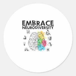 Embrace Neurodiversity Autism Awareness Classic Round Sticker
