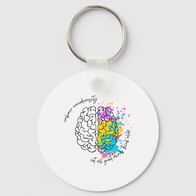 Embrace Neurodiversity Autism Awareness  Key Ring (Front)