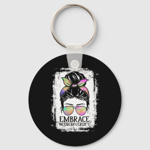 Embrace Neurodiversity Autism Awareness Neurodiver Key Ring