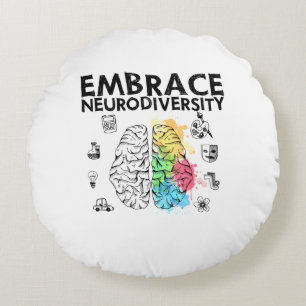Embrace Neurodiversity Autism Awareness Round Cushion