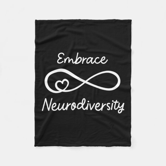 Embrace Neurodiversity Autism Awareness Teacher Mo Fleece Blanket (Front)