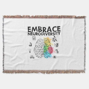 Embrace Neurodiversity Autism Awareness Throw Blanket