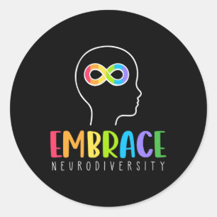 Embrace Neurodiversity Autism Classic Round Sticker